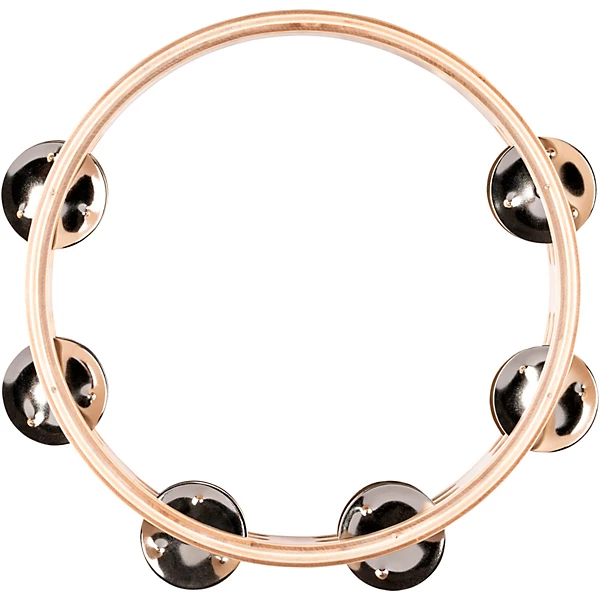 Nino Double Row Wood Tambourine, Natural 8 in.