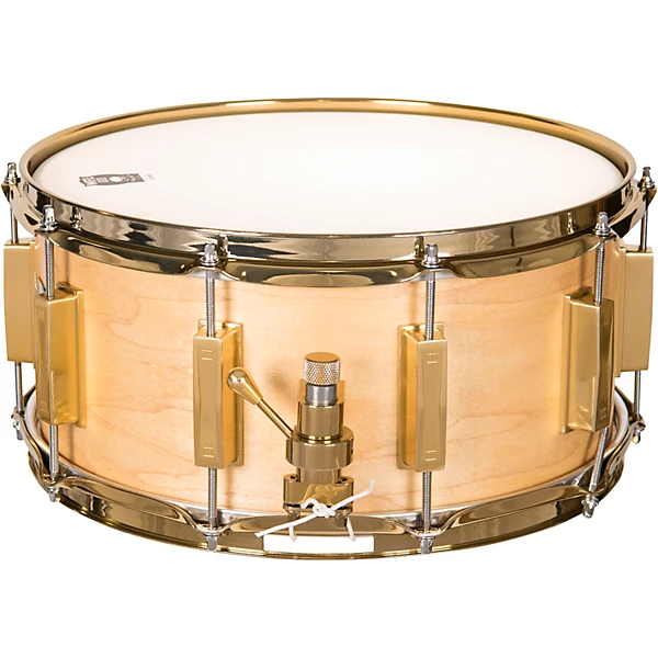 Classic Wood Maple Snare Drum with Gold Hardware