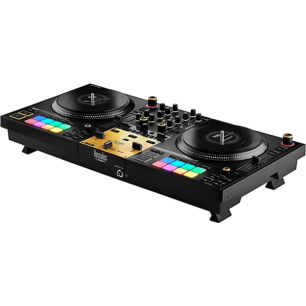 DJControl Inpulse T7 Premium Edition 2 Channel Motorized DJ Controller with Premium Fader Module and Travel Bag Gold