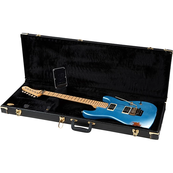 Cali Aged Electric Guitar Double Burst Metallic Blue over 3 Tone Burst