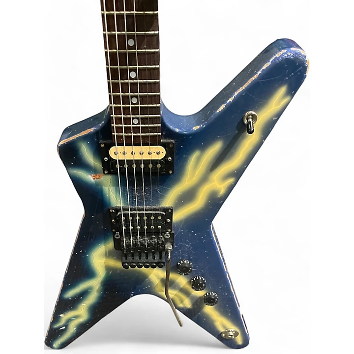 Used Edwards EP 90 Blue Yellow Solid Body Electric Guitar