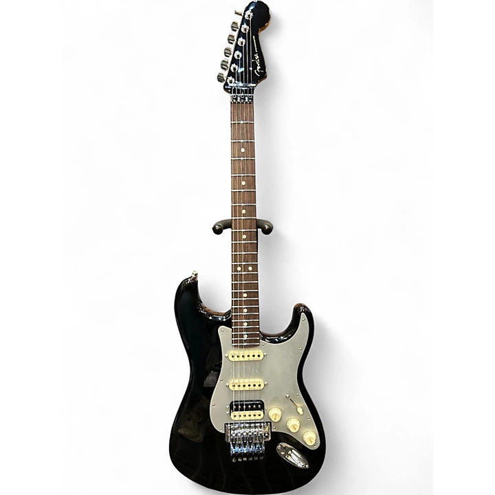 Fender Used Fender AMERICAN ULTRA LUXE Black and Silver Solid Body Electric Guitar.gc
