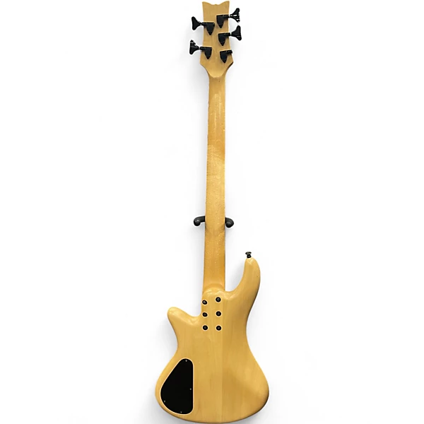 Used Schecter Guitar Research Stiletto Custom 5 String Natural Electric Bass Guitar