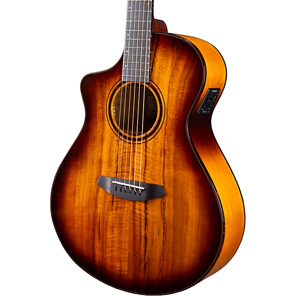 Breedlove Pursuit Exotic All Myrtlewood Left Handed Concert Acoustic Electric Guitar Tiger's Eye