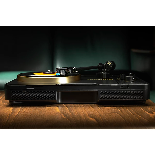 handytraxx 1bit High Resolution Portable Record Player with NuTube Black Gold