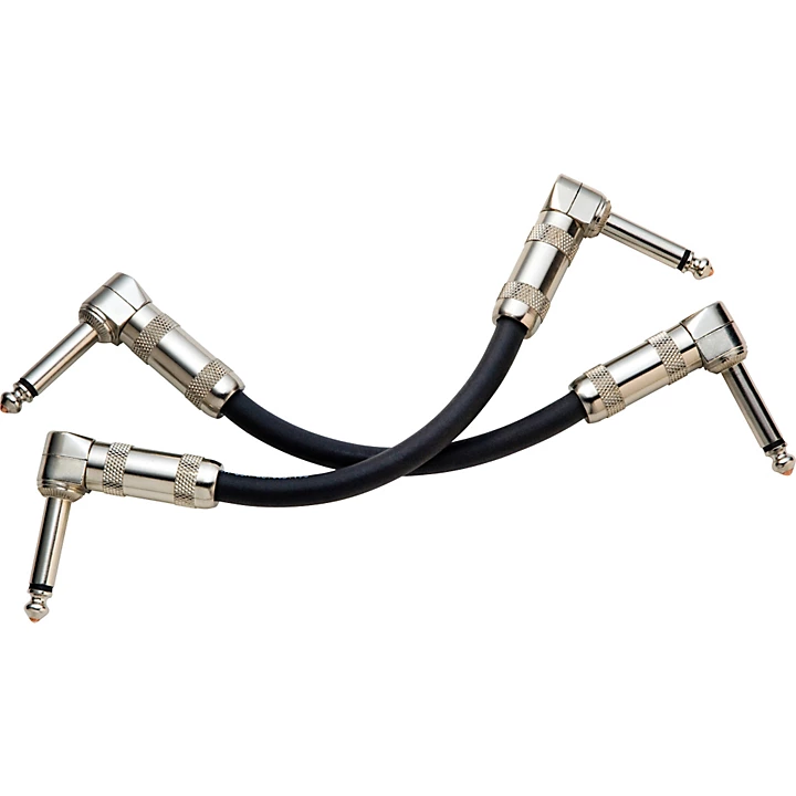 Black Oval Pedal Coupler Cable Pair 6 in