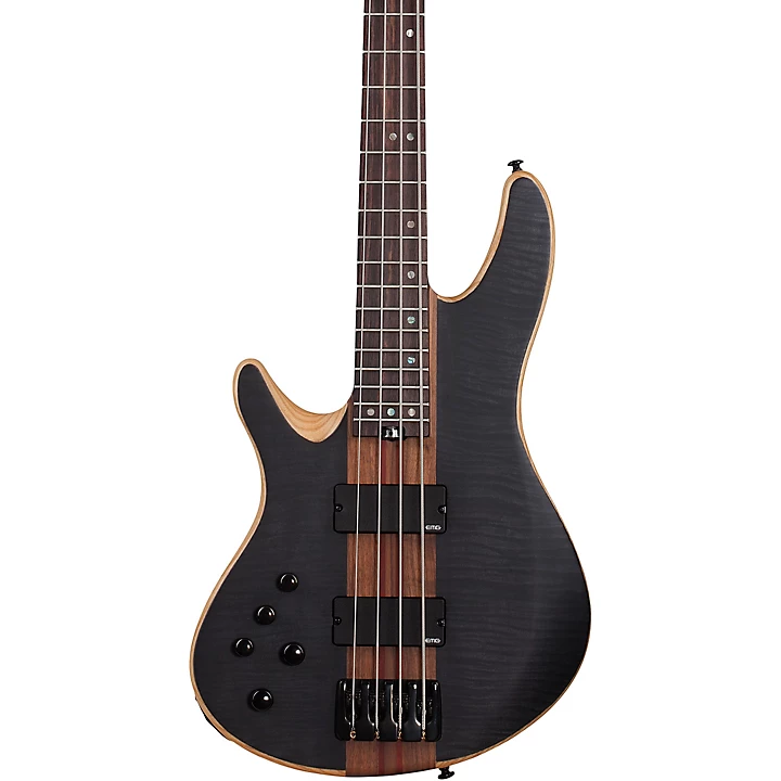 Schecter Guitar Research Charles Berthoud CB 4 Left Handed Electric Bass See Thru Black Satin