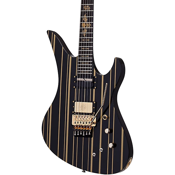 Synyster Gates Custom S Electric Guitar Gloss Black with Gold Pinstripe