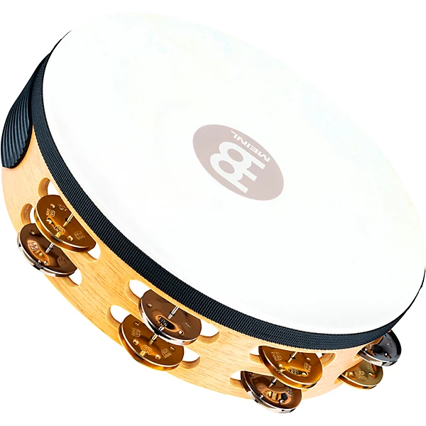 Recording Combo Goat Skin Wood Tambourine Two Rows Dual Alloy Jingles Super Natural
