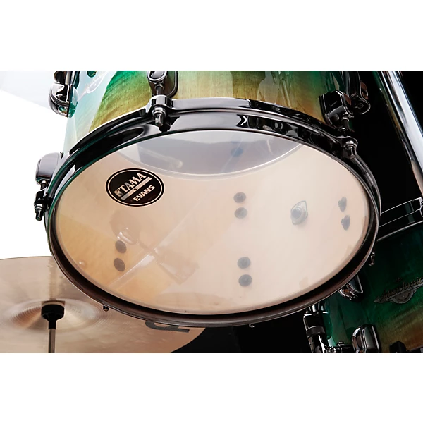 Starclassic Maple 3 Piece Shell Pack With 22 Bass Drum and Black Nickel Hardware Marine Shoreline Movingui Fade