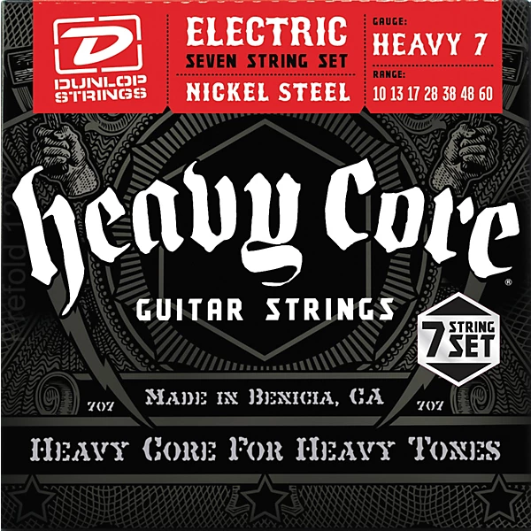 Heavy Core 7 String Electric Guitar Strings Heavy Gauge