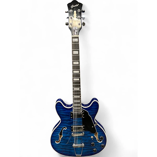 Used Grote Double F Blue Burst Hollow Body Electric Guitar