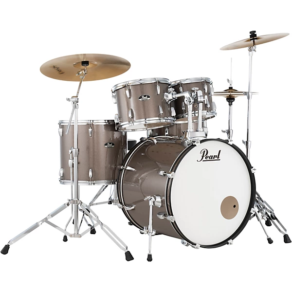 Pearl Roadshow 5 Piece Drum Set With Hardware and SABIAN PX Cymbals Bronze Metallic