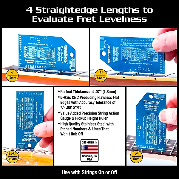 Precision Fret Rocker with String Action Gauge Pickup Ruler