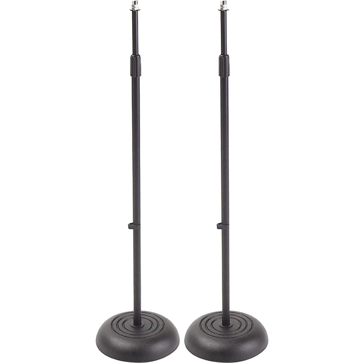 MS235BK Round Base Mic Stand 2 Pack Black