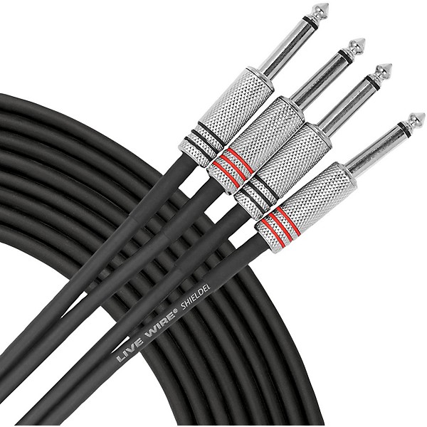 Advantage Interconnect Dual Cable 1 4 TS Male to 1 4 TS Male 10 ft Black