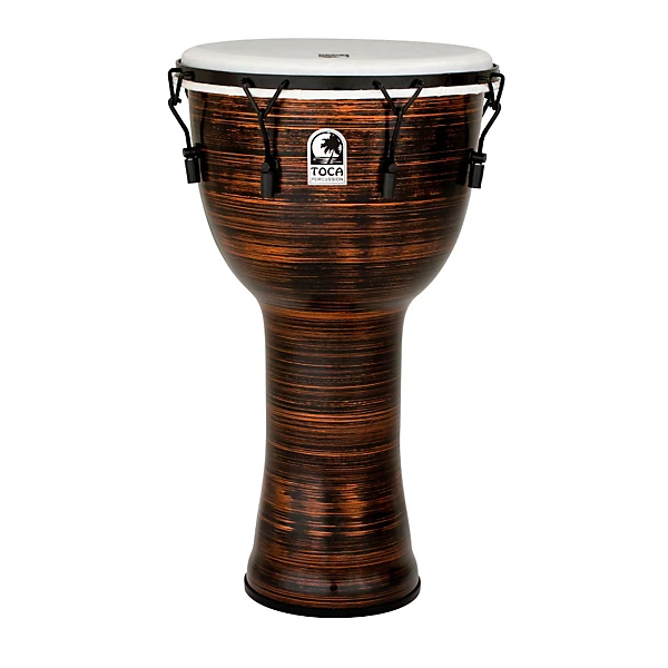 Toca Spun Copper Mechanically Tuned Djembe with Bag 14 in.