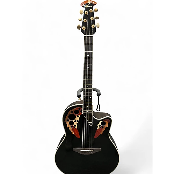 Vintage 1990s Ovation 1778 Elite Black Acoustic Electric Guitar
