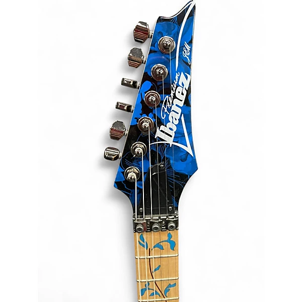 Used Ibanez JEM77P BLUE AND BLACK Solid Body Electric Guitar