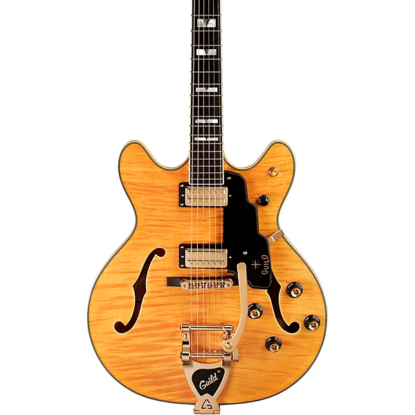 Guild Starfire VI Flamed Maple Semi Hollow Electric Guitar With Guild Vibrato Tailpiece Blonde