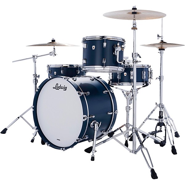 Ludwig Heritage Cherry 3 Piece Fab Shell Pack with 22 Bass Drum Level 1 Resolute Blue M20347004001000.gc