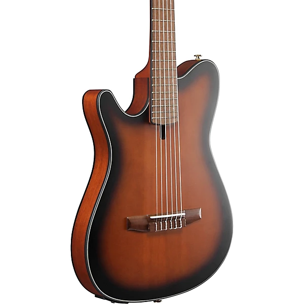 FRH10NL Left Handed Nylon String Acoustic Electric Guitar Brown Sunburst Flat