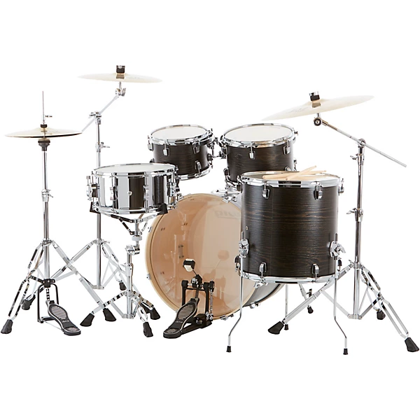 Backbeat Elite 5 Piece Complete Drum Set With 22 Bass Drum Hardware and Cymbals Midnight Grain