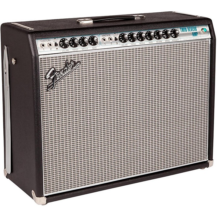 Fender 68 Custom Twin Reverb 85W 2x12 Tube Guitar Combo Amp with Celestion G12V 70s Speaker Level 1 Black J00633004001000.gc
