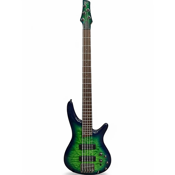 Used 2022 Ibanez SR405 5 String BLUE GREEN BURST Electric Bass Guitar