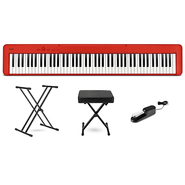 CDP S160 Compact Digital Piano Essentials Bundle Red