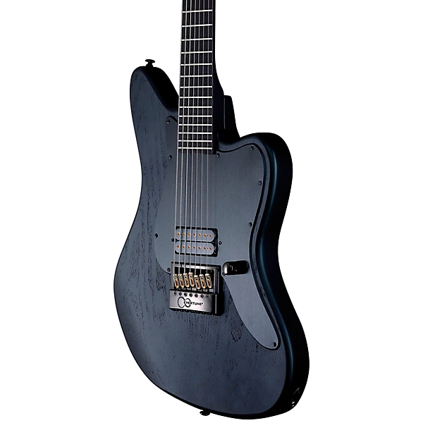 LTD Alex Wade XJ Evertune Baritone Electric Guitar Open Grain Black Satin