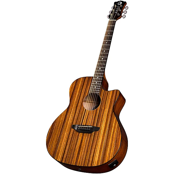 Gypsy Zebra Grand Concert Acoustic Electric Guitar Zebrawood