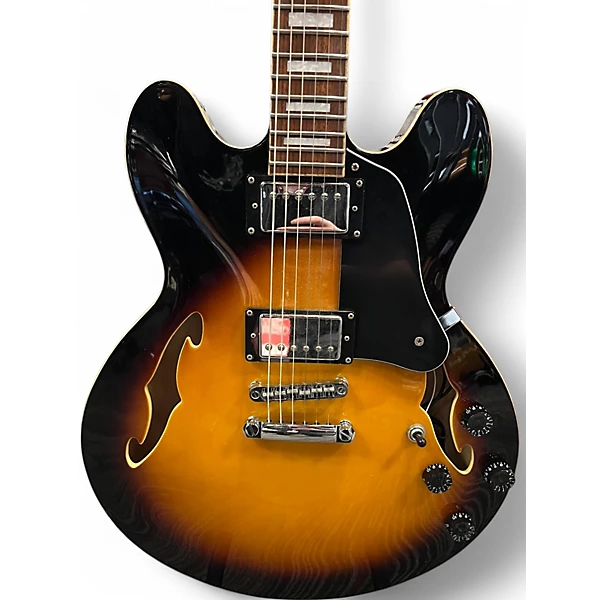 Teton Used Teton DOUBLE CUTAWAY 2 Color Sunburst Hollow Body Electric Guitar.gc