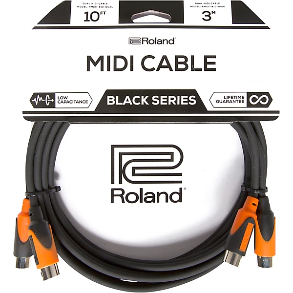 Black Series Dual MIDI Cable 10 ft Black