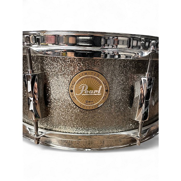 Pearl Used Pearl 55X14 LIMITED EDITION ST SNARE Silver Sparkle Drum.gc