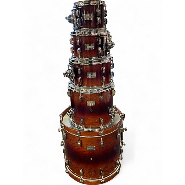 Odery Used Odery 5 Piece Eyedentity Series Bubinga Sapele 2 Color Sunburst Drum Kit.gc