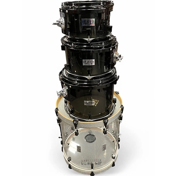 Pork Pie USA Used Pork Pie USA 4 Piece Pig Lite Acrylic Smoke Transparent Drum Kit.gc