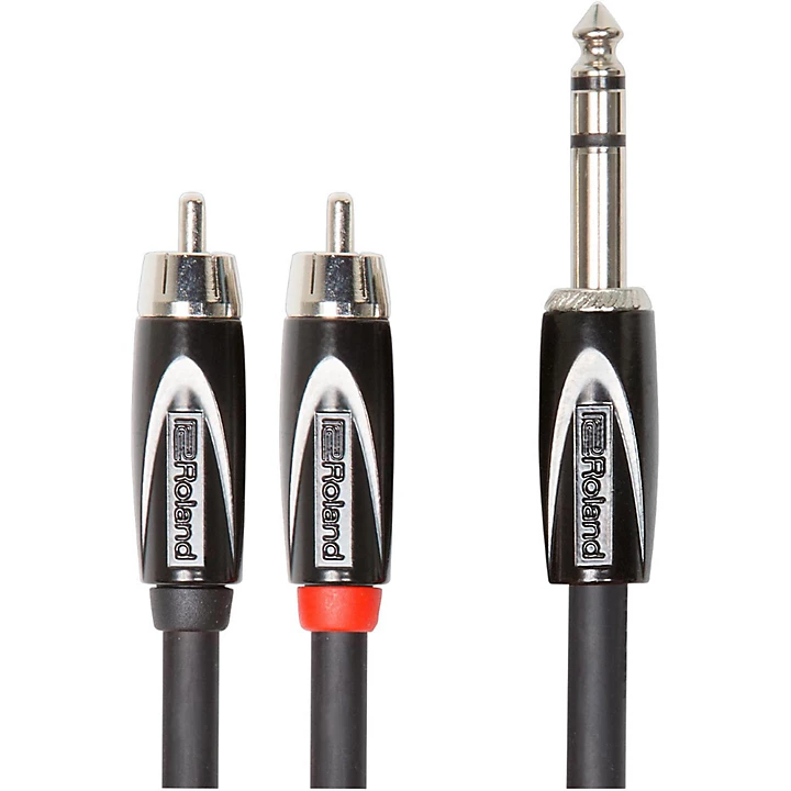 Black Series 1 4 TRS Male Dual RCA Interconnect Cable 10 ft Black