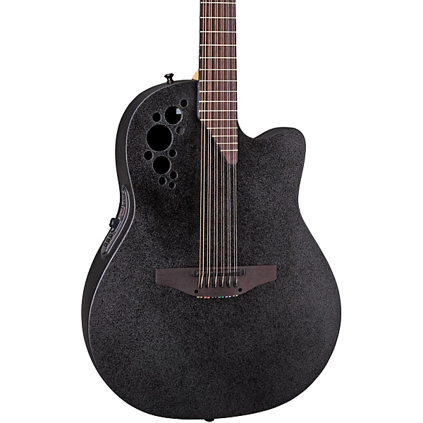 Ovation Elite 2058 TX 12 String Acoustic Electric Guitar Black