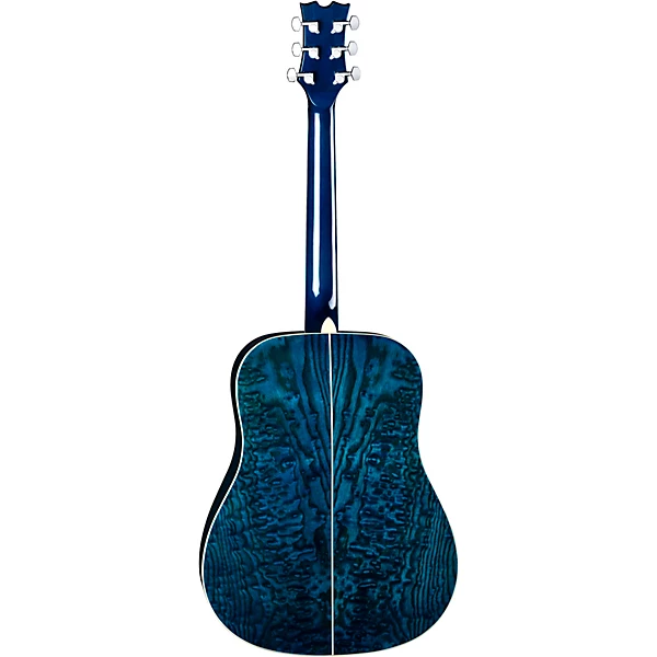 Dean AXS Dreadnought Quilt Acoustic Guitar Transparent Blue