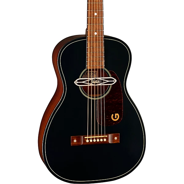 Deltoluxe Parlor Acoustic Electric Guitar Black Top