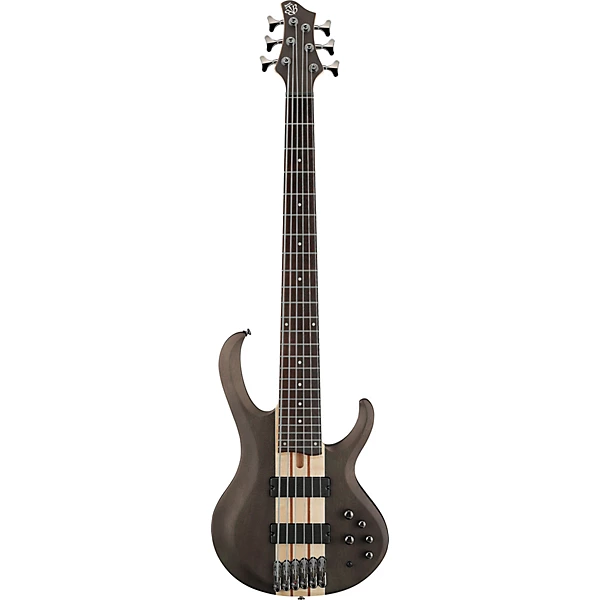 Ibanez BTB606 6 String Electric Bass Guitar Transparent Gray Flat