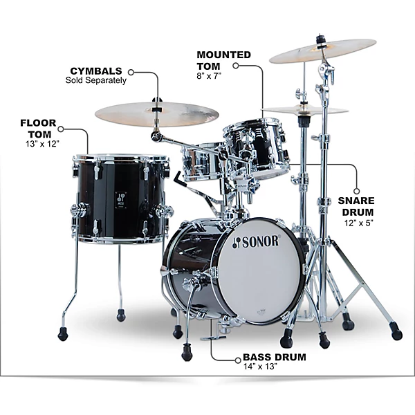 AQ2 Martini Maple 4 Piece Shell Pack Transparent Black