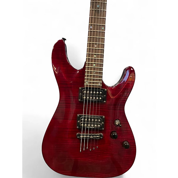 Used Schecter Guitar Research Gryphon Limited Edition Crimson Red Trans Solid Body Electric Guitar