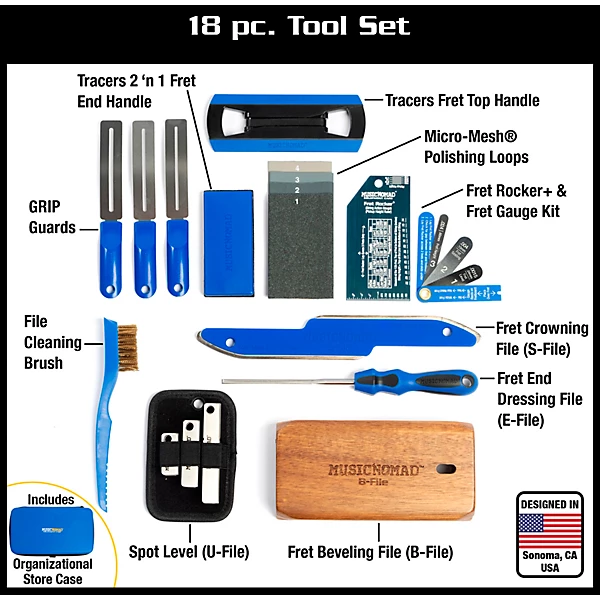Premium Guitar Tech Fret Tool Set