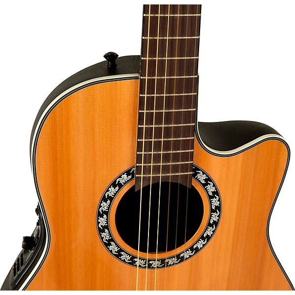 Ovation 1773AX 4 G Pro Series Mid Depth Nylon String Classical Acoustic Electric Guitar Natural