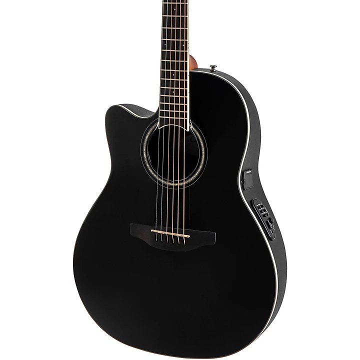 Ovation CS24L 5G Celebrity Series Traditional Mid Depth Left Handed Acoustic Electric Guitar Black