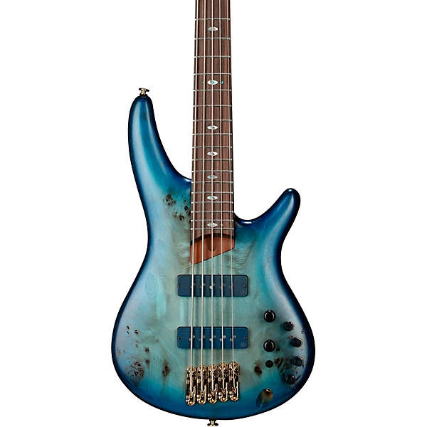Ibanez Prestige SR6605 5 String Electric Bass Guitar Ghost Fleet Blue Burst