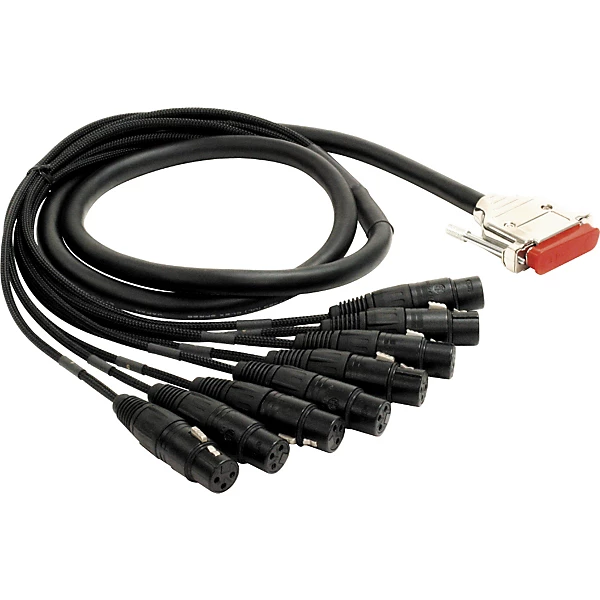 Gold 8 Channel DB25 XLR Female Snake Cable 10 ft
