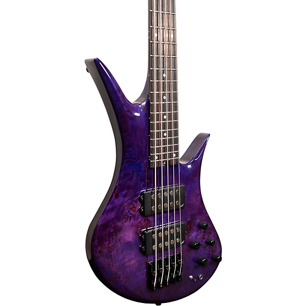 Helio 5 String Bass Super Shred Series Electric Guitar Magenta Burl
